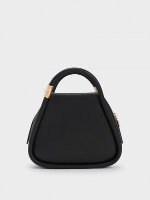 Geanta Tote Charles & Keith Lara Geometric Negrii | 863LETPNK