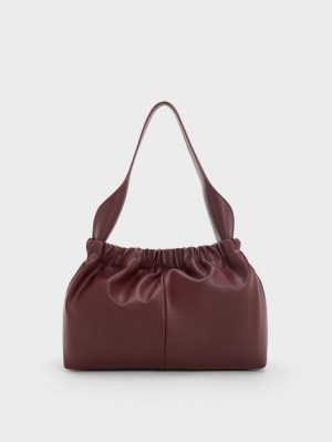 Geanta Tote Charles & Keith Large Ally Ruched Slouchy Visinii | 472JUZBQV