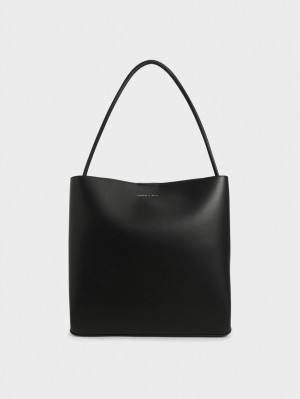 Geanta Tote Charles & Keith Leia Negrii | 837FMZGUN