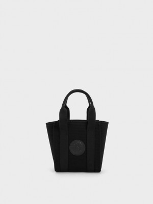 Geanta Tote Charles & Keith Mini Kay Panza Negrii | 680PBSFEY