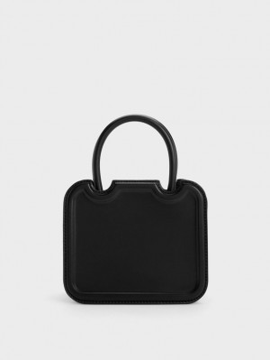 Geanta Tote Charles & Keith Perline Sculptural Negrii | 952HADEIK