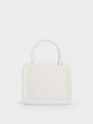 Geanta Tote Charles & Keith Perline Sculptural Albi | 472VSPUYD