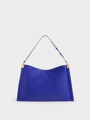 Geanta Tote Charles & Keith Ridley Slouchy Albastri | 451GEJKND