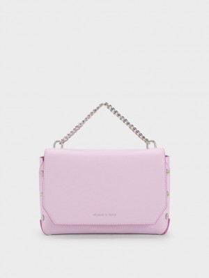 Geanta Tote Charles & Keith Screw Motif Front Flap Violet | 148UPTGDA