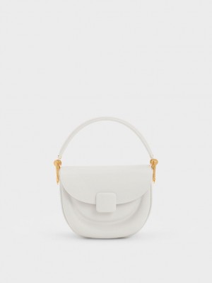 Genți De Șa Charles & Keith Koa Half-Moon Albi | 157CBUGIE