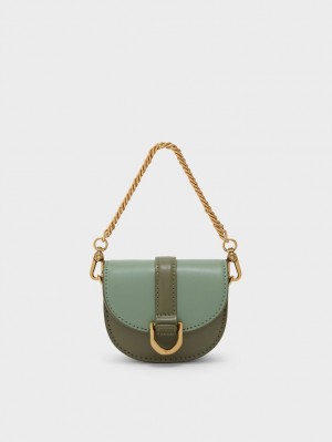 Genți De Șa Charles & Keith Micro Gabine Two-Tone​ Masline Verzi | 473CMASTH