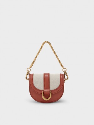 Genți De Șa Charles & Keith Micro Gabine Two-Tone​ Rosii Inchis | 013KPAQML