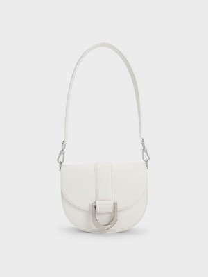 Genți De Șa Charles & Keith Mini Gabine Piele Albi | 068XIHTJU