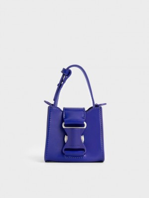 Genti Mini Charles & Keith Ivy Top Handle Albastri | 248IMFBOG
