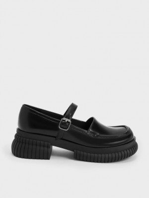 Mocasini Charles & Keith Buckled Mary Jane Negrii | 691ZUDSBN