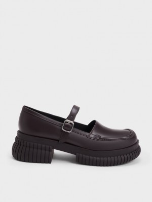 Mocasini Charles & Keith Buckled Mary Jane Maro Inchis | 238YBQELM