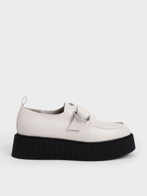 Mocasini Charles & Keith Cordova Buckled Platforma Albi | 387KGNWQD