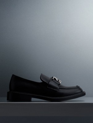 Mocasini Charles & Keith Gabine Piele Negrii | 732YLBWCQ
