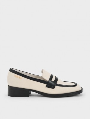 Mocasini Charles & Keith Panza Cut-Out Penny Albi | 742JEILWA