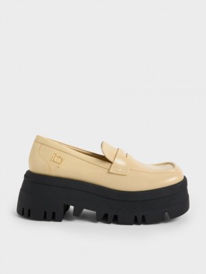 Mocasini Charles & Keith Rainier Grosolan Platforma Penny Galbeni | 128FJTRKP