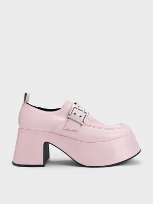 Mocasini Charles & Keith Rubina Buckled Grosolan Roz Deschis | 836RAGNBK