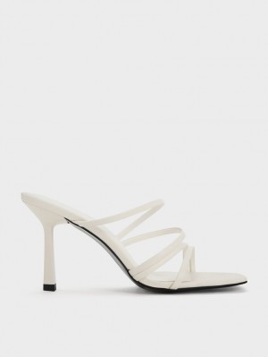 Mules Charles & Keith Asymmetric Square-Bombeu Toc Albi | 134DNJCIB