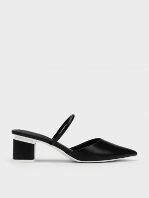 Mules Charles & Keith Block Heel Negrii | 942AJUSGF