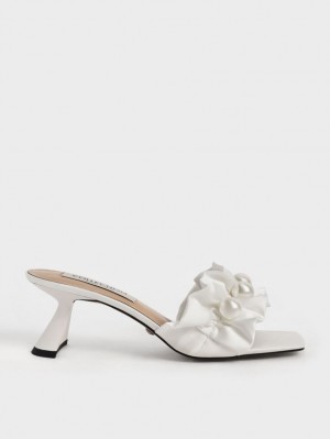 Mules Charles & Keith Blythe Bead-Embellished Satin Albi | 301UETMYS