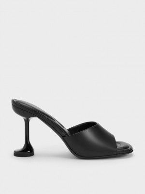 Mules Charles & Keith Celestine Sculptural Heel Negrii | 538BHPKQD