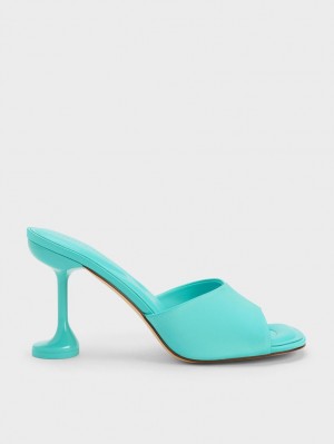 Mules Charles & Keith Celestine Sculptural Heel Turcoaz | 764CJGRYN