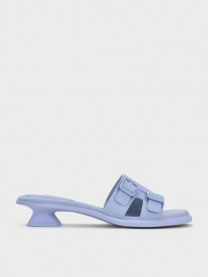 Mules Charles & Keith Double Cu Catarama Sculptural Violet | 415PYBDMN