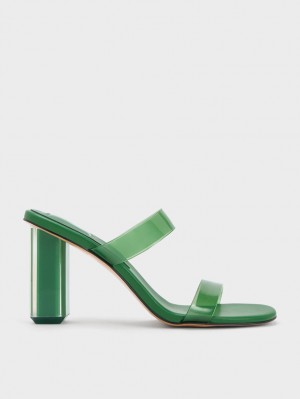 Mules Charles & Keith Fia Geometric Heel Verzi | 130BDKMZX