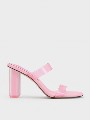 Mules Charles & Keith Fia Geometric Heel Roz Deschis | 605XCFWSP