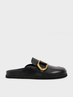 Mules Charles & Keith Gabine Buckled Piele Loafer​ Negrii | 781EBRDFO
