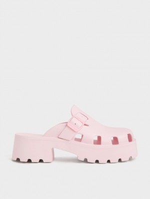 Mules Charles & Keith Mae Buckled Platforma Roz Deschis | 680RUGMSO