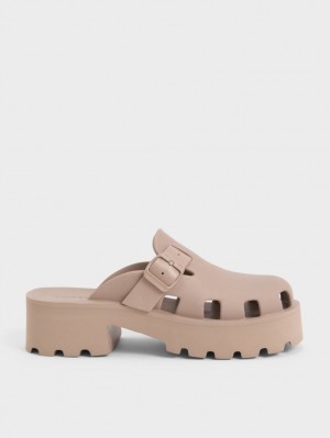 Mules Charles & Keith Mae Buckled Platforma Maro | 691AMWDXF