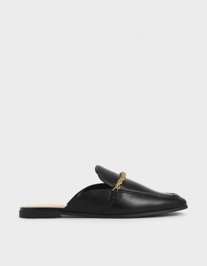 Mules Charles & Keith Metallic Accent Flats Negrii | 031NZDWKS