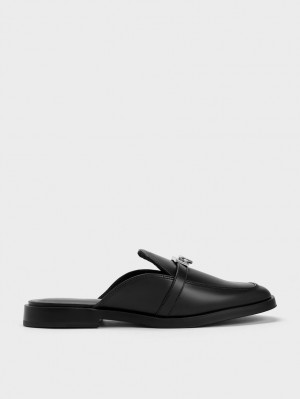 Mules Charles & Keith Metallic Accent Loafer Negrii | 167CUQOXA