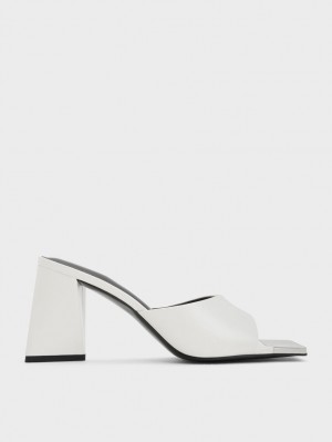 Mules Charles & Keith Metallic Cap Sculptural Heel Albi | 387NCSAQL