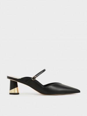Mules Charles & Keith Metallic Sculptural Heel Negrii | 869PJGQIU