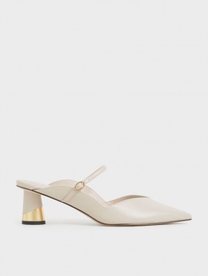 Mules Charles & Keith Metallic Sculptural Heel Albi | 381ZRFKNU