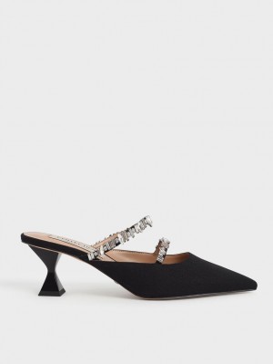 Mules Charles & Keith Panza Double Gem Curea Negrii | 865ZMEJWK