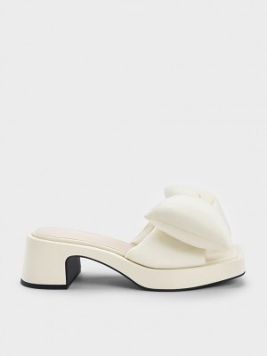 Mules Charles & Keith Puffy Bow Toc Albi | 251KNWJPH