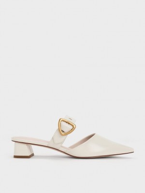 Mules Charles & Keith Sepphe Cut-Out Toc Albi | 012DVBUTI