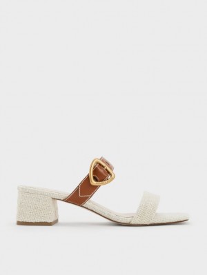 Mules Charles & Keith Sepphe Tweed Metallic Cu Catarama Toc Colorati | 859NJETZB