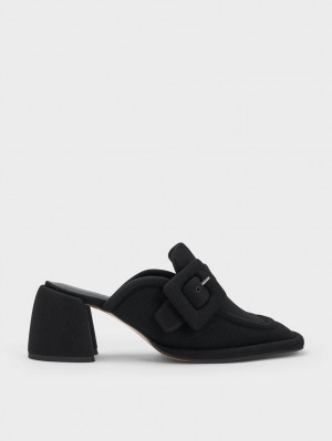 Mules Charles & Keith Sinead Woven Buckled Loafer Negrii | 048GELWZV