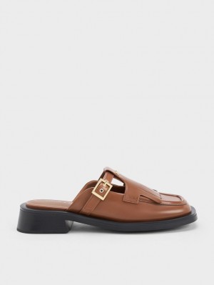 Mules Charles & Keith Studded Cut-Out Fringe Maro | 214FCHSON