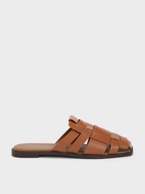 Mules Charles & Keith Woven Plati Maro | 427UVTFOM
