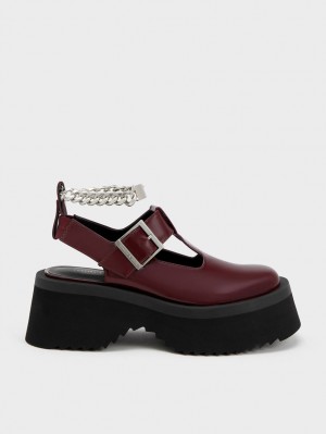 Pantofi Mary Jane Charles & Keith Grosolan Chain Cut-Out Visinii | 720MFCIVU