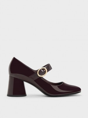 Pantofi Mary Jane Charles & Keith Lacuita Cylindrical Block Heel Visinii | 042YLWFMI