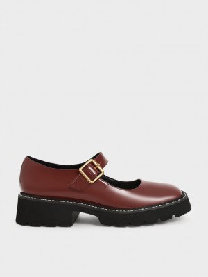 Pantofi Mary Jane Charles & Keith Metallic Cu Catarama Lacuita Maro | 908CYVOWE