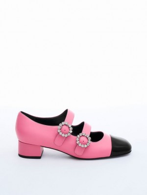 Pantofi Mary Jane Charles & Keith Piele Double-Cu Catarama Crystal-Embellished Roz | 087WCQSKJ