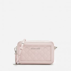 Portofel Charles & Keith Matlasat Boxy Long Roz | 546DOFQVZ