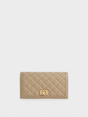 Portofel Charles & Keith Micaela Matlasat Long Maro | 253CVPEJO