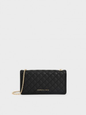 Pouches Charles & Keith Matlasat Negrii | 914ZIKJST